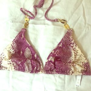 VIX purple snakeskin bikini top sz L